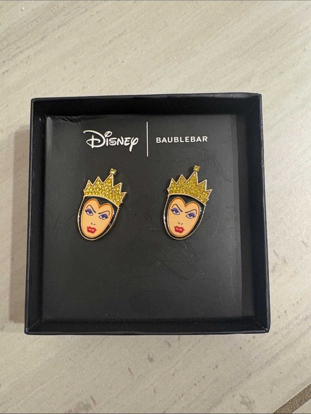 BaubleBar x Disney Evil Queen Gold Crown Stud Earrings - Yellow